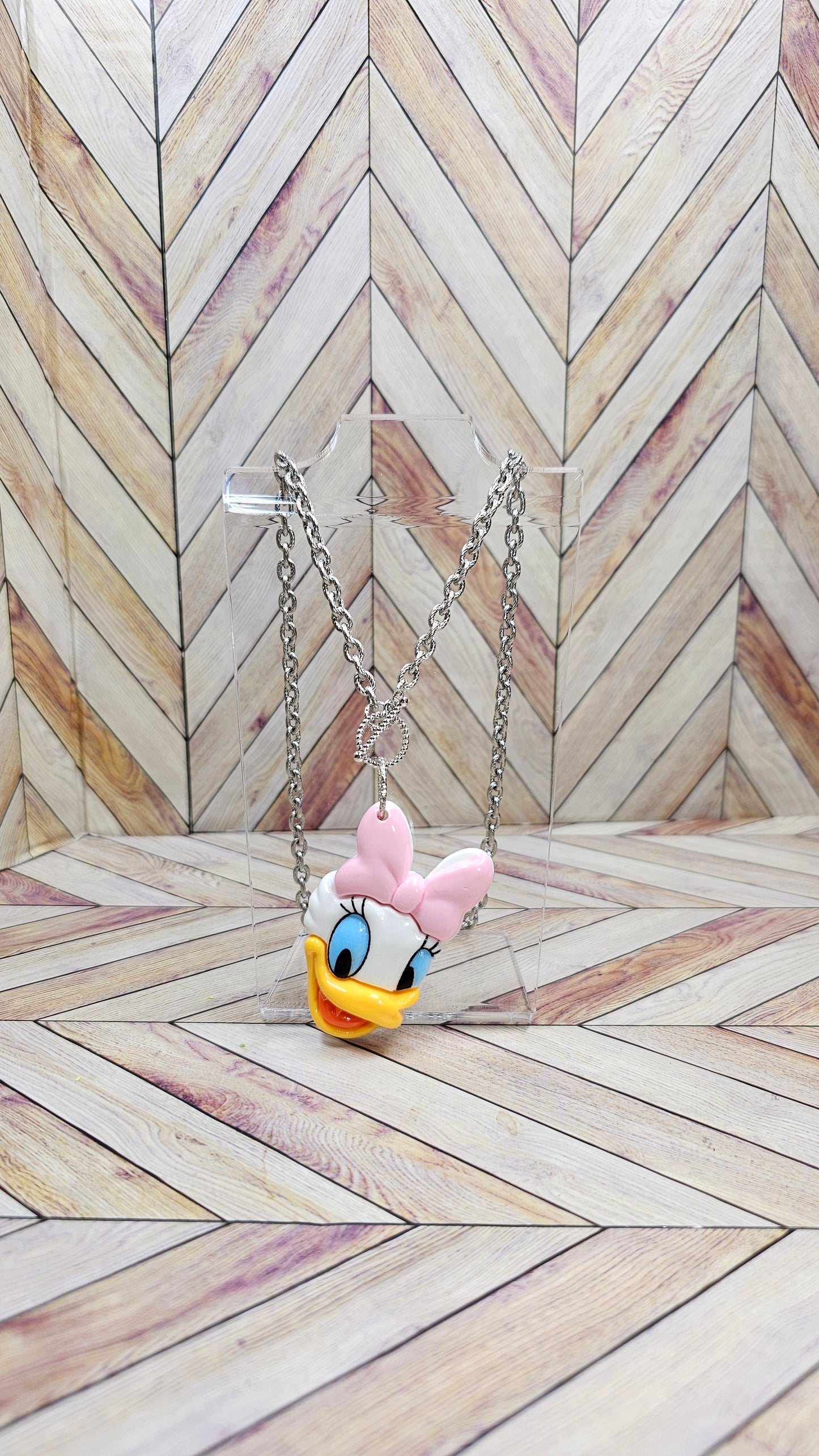 Magical Girl Duck Charm Necklace - Silver