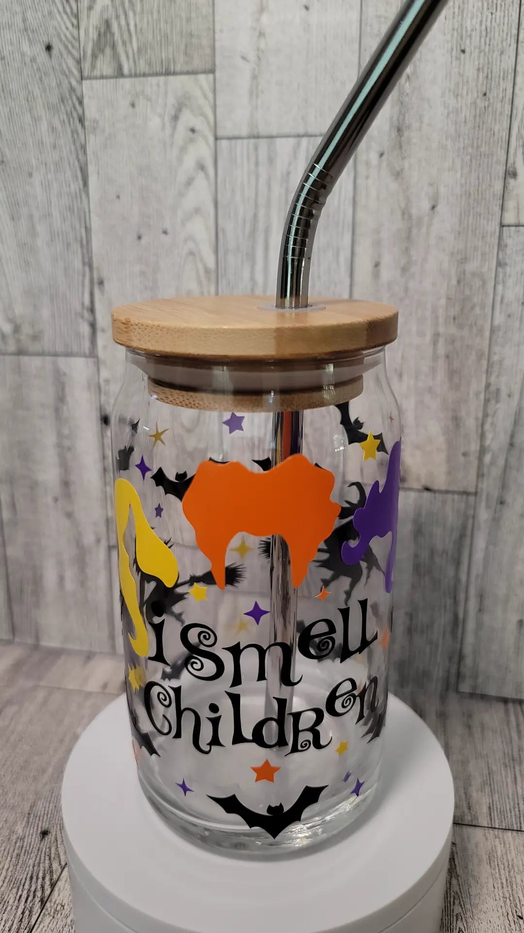 Witch Sisters Glass Can
