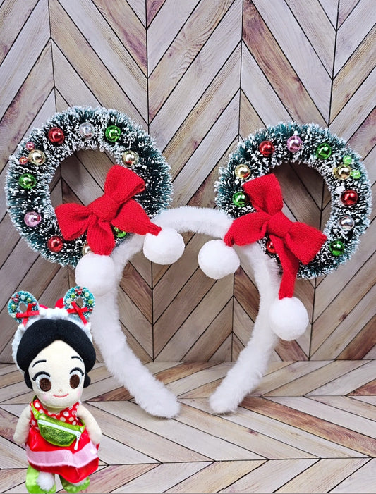 Full size & Mini Magical Mouse Wreath Ears with Coquette Bows Set