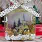 Vintage Inspired Golden Hour Church Winterscape- Glass Ornament