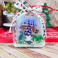 Vintage Inspired Snowy Village Winterscape- Glass Ornament