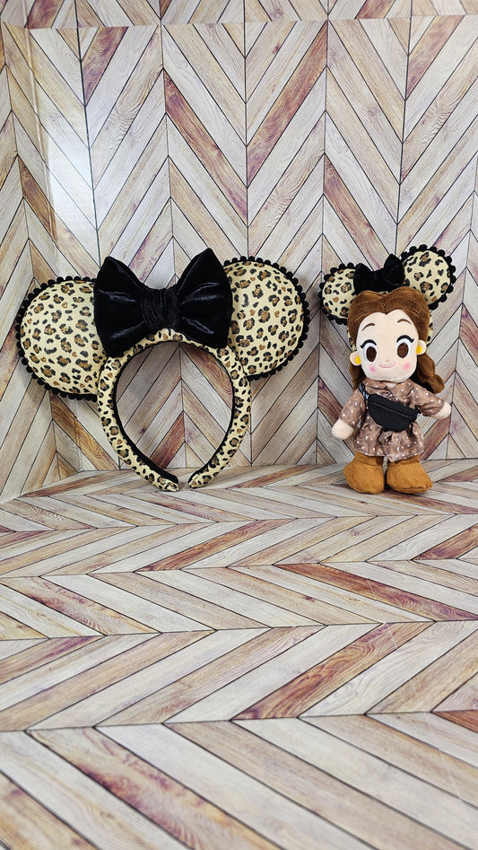 Full size & Mini Magical Mouse Leopard Ears with Bow Set