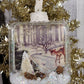Vintage Inspired Winter Wonderland Deer Crossing - Glass Ornament